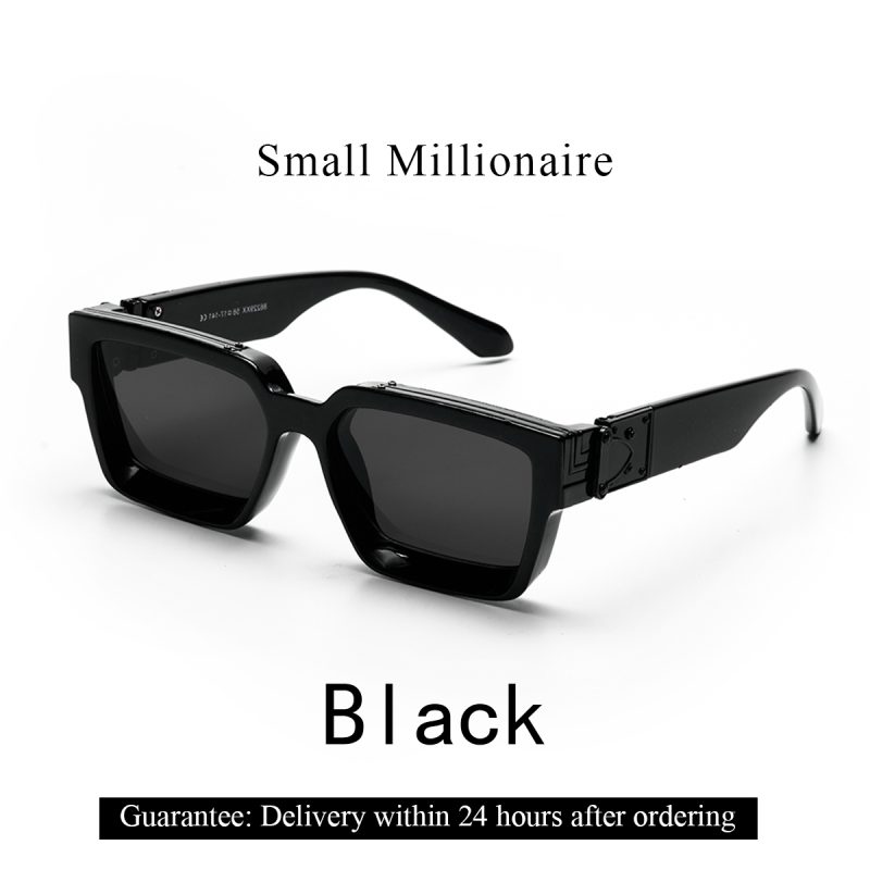 Ruiao Retro Black Millionaire Shades Luxury Sunglasses 2024 For Men Designer Famous Brand Square Sun Glasses Man Women Sunglass - Image 8