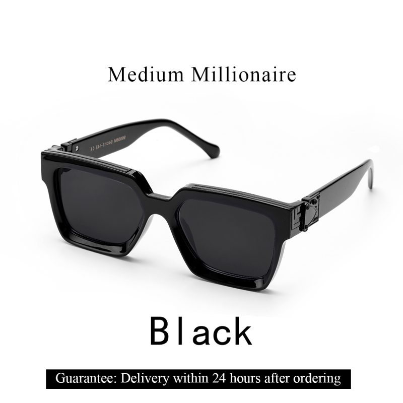 Ruiao Retro Black Millionaire Shades Luxury Sunglasses 2024 For Men Designer Famous Brand Square Sun Glasses Man Women Sunglass - Image 13