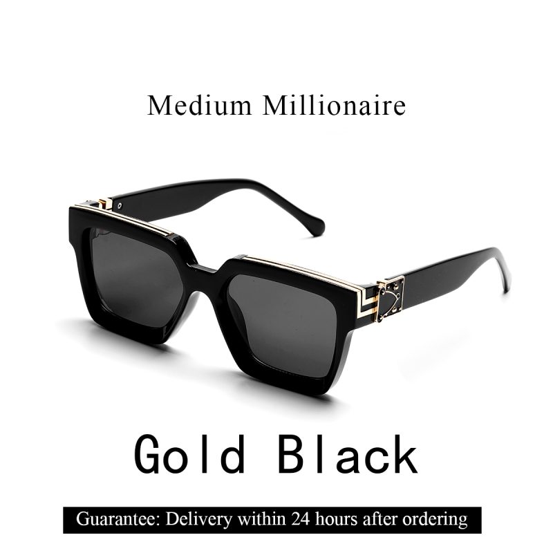 Ruiao Retro Black Millionaire Shades Luxury Sunglasses 2024 For Men Designer Famous Brand Square Sun Glasses Man Women Sunglass - Image 14