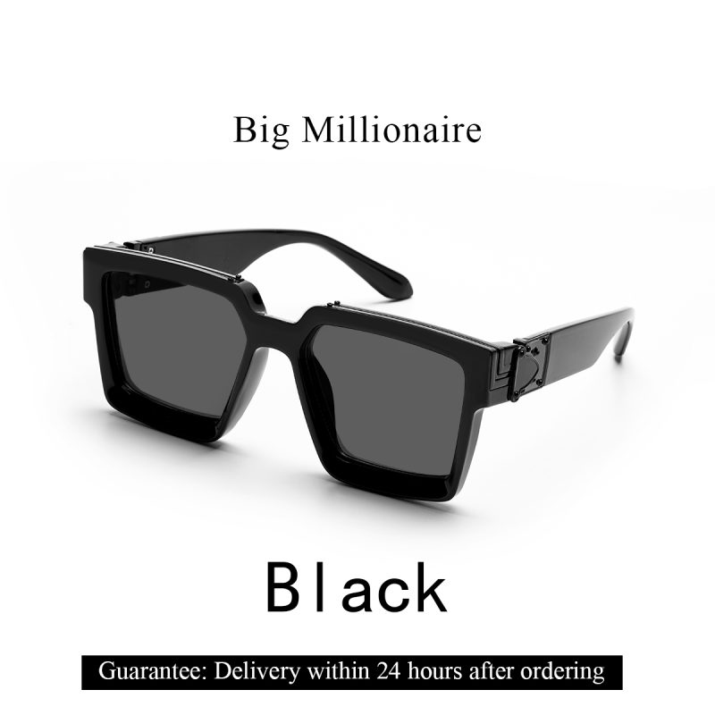 Ruiao Retro Black Millionaire Shades Luxury Sunglasses 2024 For Men Designer Famous Brand Square Sun Glasses Man Women Sunglass - Image 16