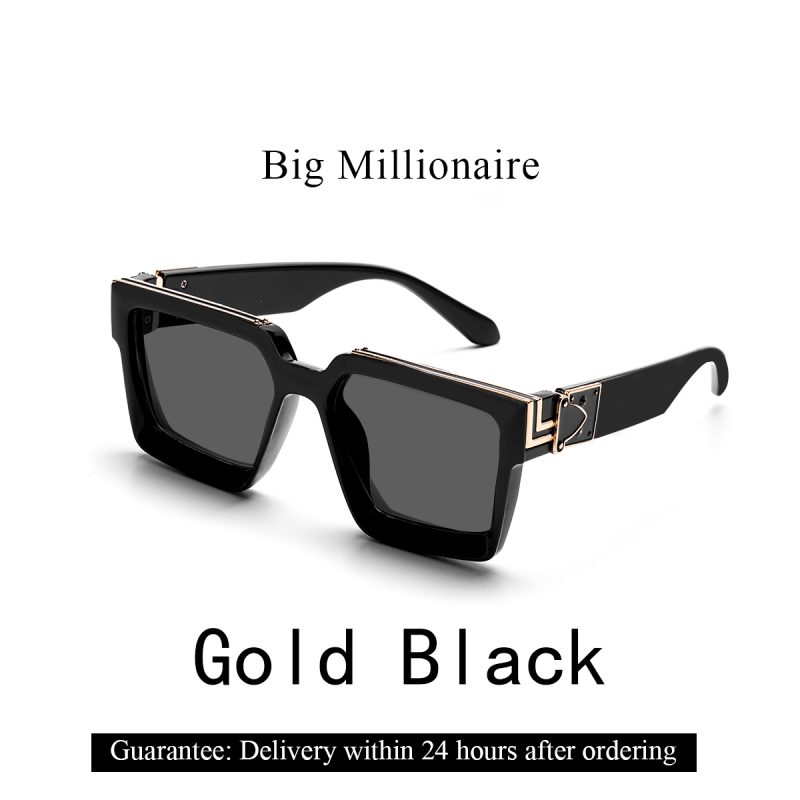 Ruiao Retro Black Millionaire Shades Luxury Sunglasses 2024 For Men Designer Famous Brand Square Sun Glasses Man Women Sunglass - Image 18