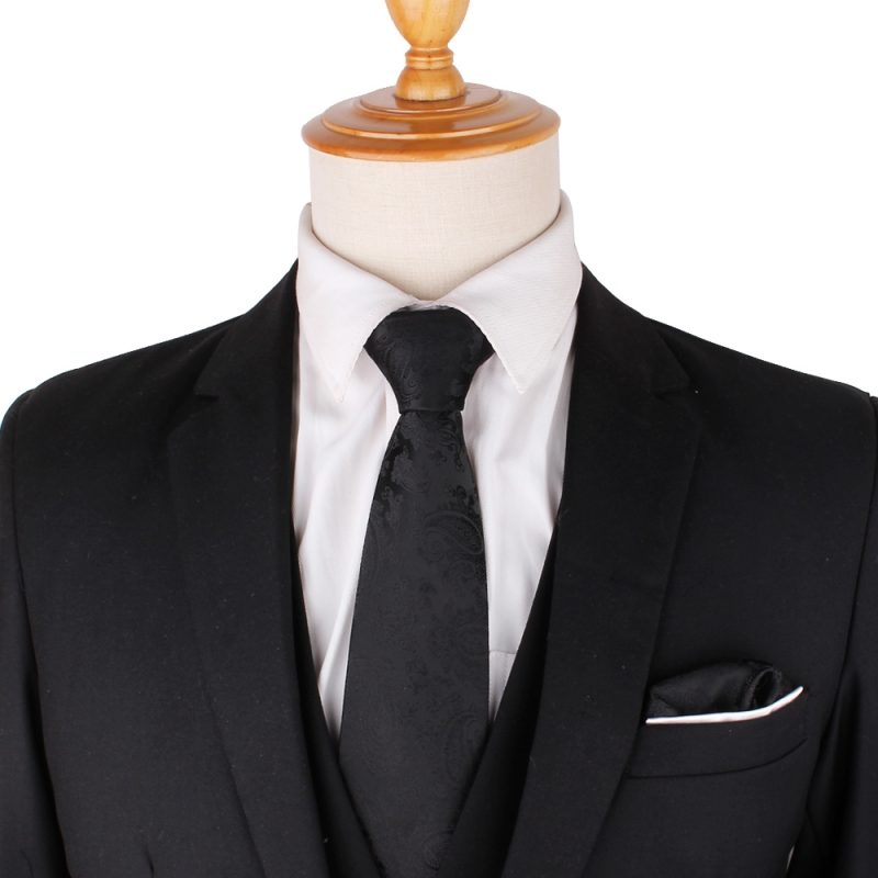 New Skinny Neck Ties For Men Women Black Color Tie Suits Floral Slim Tie For Wedding Business Groomsman Necktie Good Gifts - Image 2