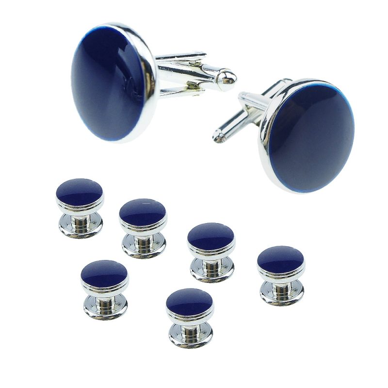 Mens Cufflinks and Studs Set for Tuxedo Shirts Business Wedding Party Cuff Links Classic Accessories Tie Clasp Collar Clips Gift - Image 12
