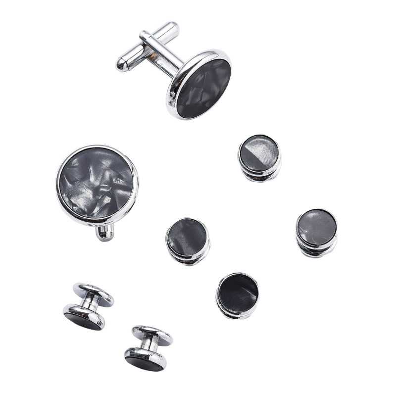 Mens Cufflinks and Studs Set for Tuxedo Shirts Business Wedding Party Cuff Links Classic Accessories Tie Clasp Collar Clips Gift - Image 15