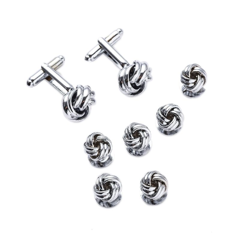 Mens Cufflinks and Studs Set for Tuxedo Shirts Business Wedding Party Cuff Links Classic Accessories Tie Clasp Collar Clips Gift - Image 16