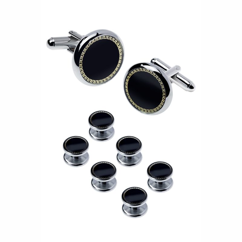 Mens Cufflinks and Studs Set for Tuxedo Shirts Business Wedding Party Cuff Links Classic Accessories Tie Clasp Collar Clips Gift - Image 17