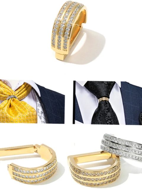 Fashionable Men's High-end Tie Clips D-shaped M Ö Bius Suit Formal Hoop Wedding Party Clothing Accessories