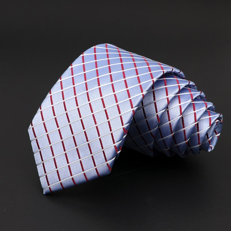 Casual 7cm Plaid Ties For Men Skinny Red Blue Tie Fashion Polyester Strip Necktie Business Slim Shirt Accessories Gift Cravate - Image 5