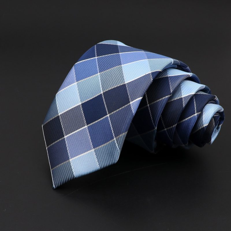Casual 7cm Plaid Ties For Men Skinny Red Blue Tie Fashion Polyester Strip Necktie Business Slim Shirt Accessories Gift Cravate - Image 7