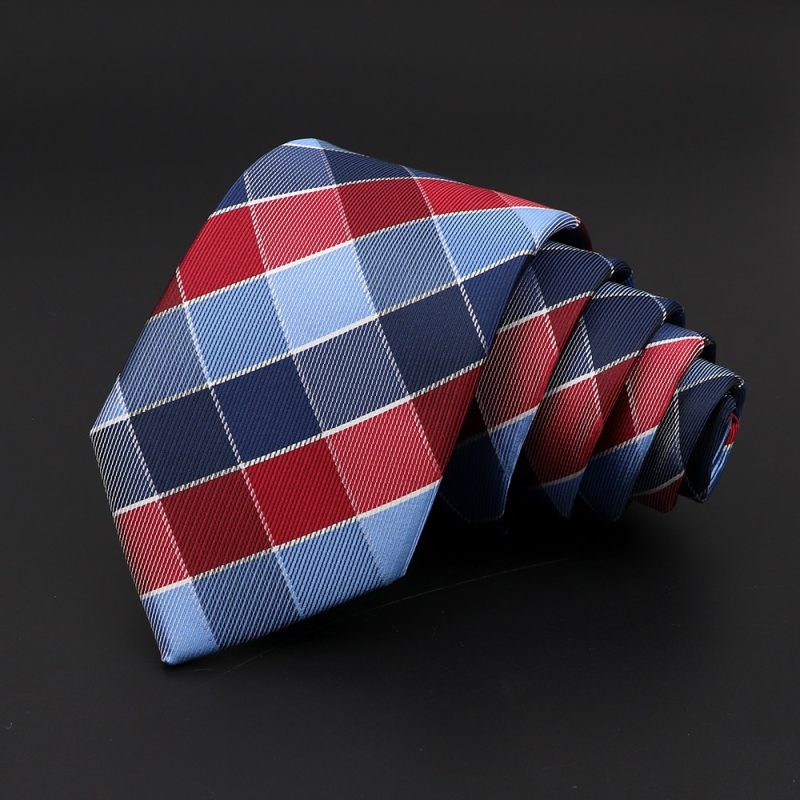 Casual 7cm Plaid Ties For Men Skinny Red Blue Tie Fashion Polyester Strip Necktie Business Slim Shirt Accessories Gift Cravate - Image 8