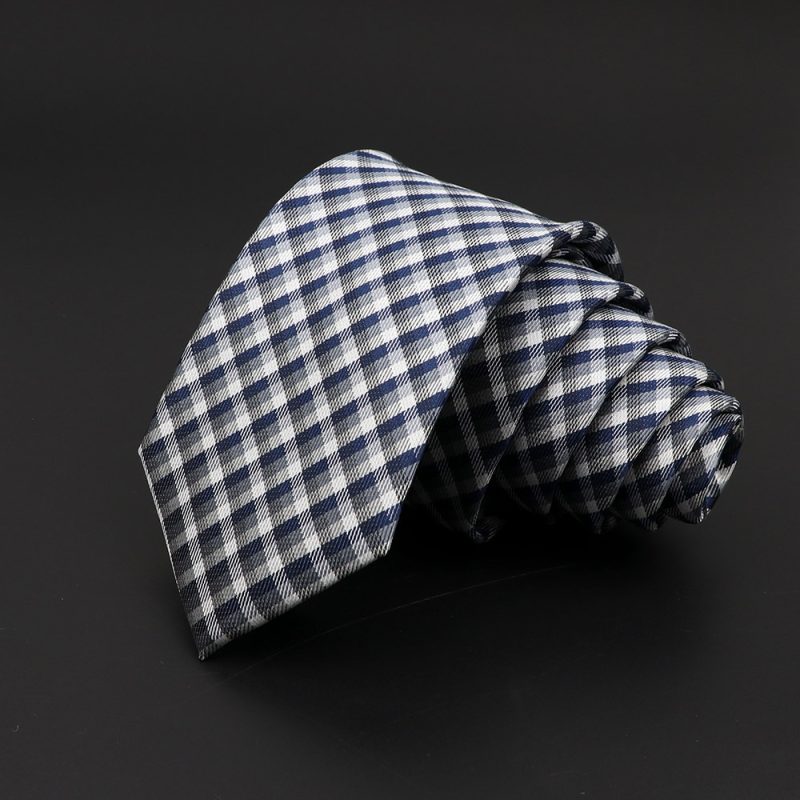 Casual 7cm Plaid Ties For Men Skinny Red Blue Tie Fashion Polyester Strip Necktie Business Slim Shirt Accessories Gift Cravate - Image 11