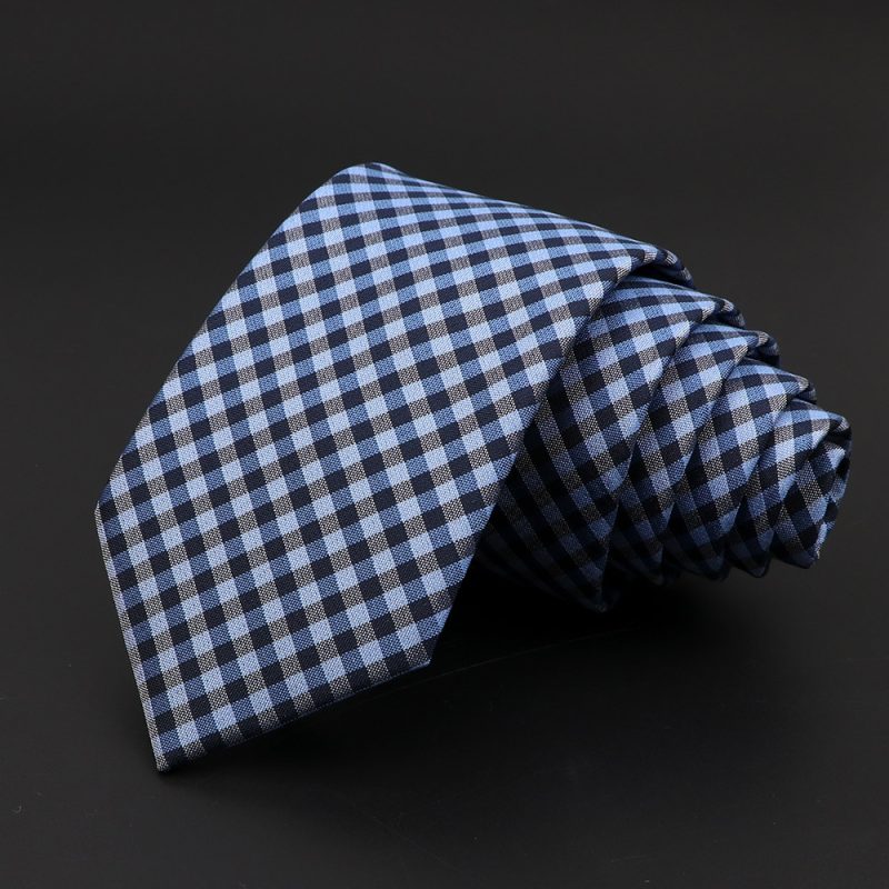 Casual 7cm Plaid Ties For Men Skinny Red Blue Tie Fashion Polyester Strip Necktie Business Slim Shirt Accessories Gift Cravate - Image 12