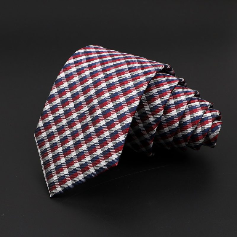 Casual 7cm Plaid Ties For Men Skinny Red Blue Tie Fashion Polyester Strip Necktie Business Slim Shirt Accessories Gift Cravate - Image 13
