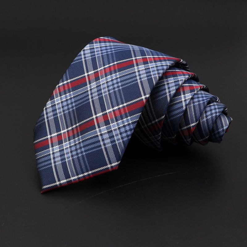 Casual 7cm Plaid Ties For Men Skinny Red Blue Tie Fashion Polyester Strip Necktie Business Slim Shirt Accessories Gift Cravate - Image 16