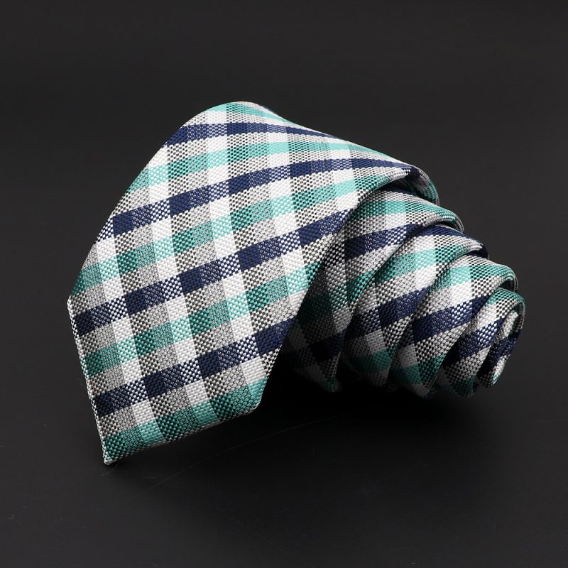 Casual 7cm Plaid Ties For Men Skinny Red Blue Tie Fashion Polyester Strip Necktie Business Slim Shirt Accessories Gift Cravate - Image 17