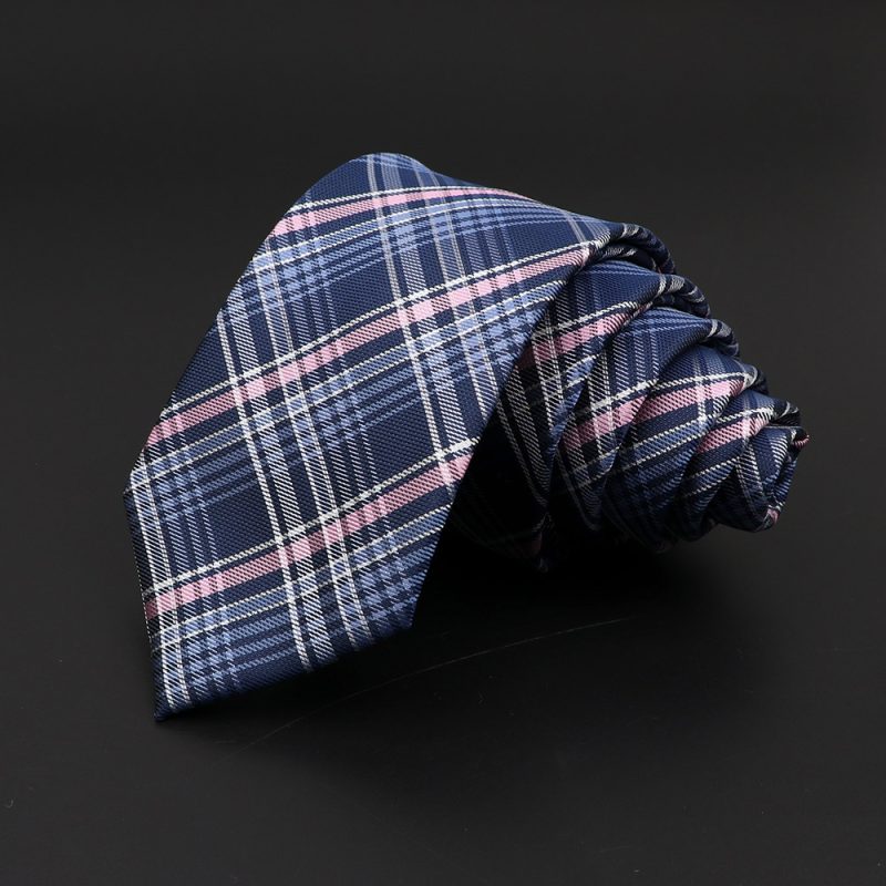Casual 7cm Plaid Ties For Men Skinny Red Blue Tie Fashion Polyester Strip Necktie Business Slim Shirt Accessories Gift Cravate - Image 18
