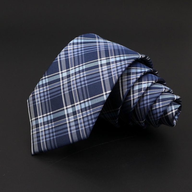 Casual 7cm Plaid Ties For Men Skinny Red Blue Tie Fashion Polyester Strip Necktie Business Slim Shirt Accessories Gift Cravate - Image 20