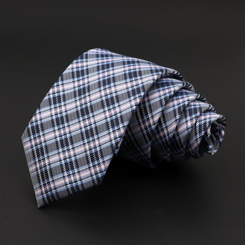 Casual 7cm Plaid Ties For Men Skinny Red Blue Tie Fashion Polyester Strip Necktie Business Slim Shirt Accessories Gift Cravate - Image 23