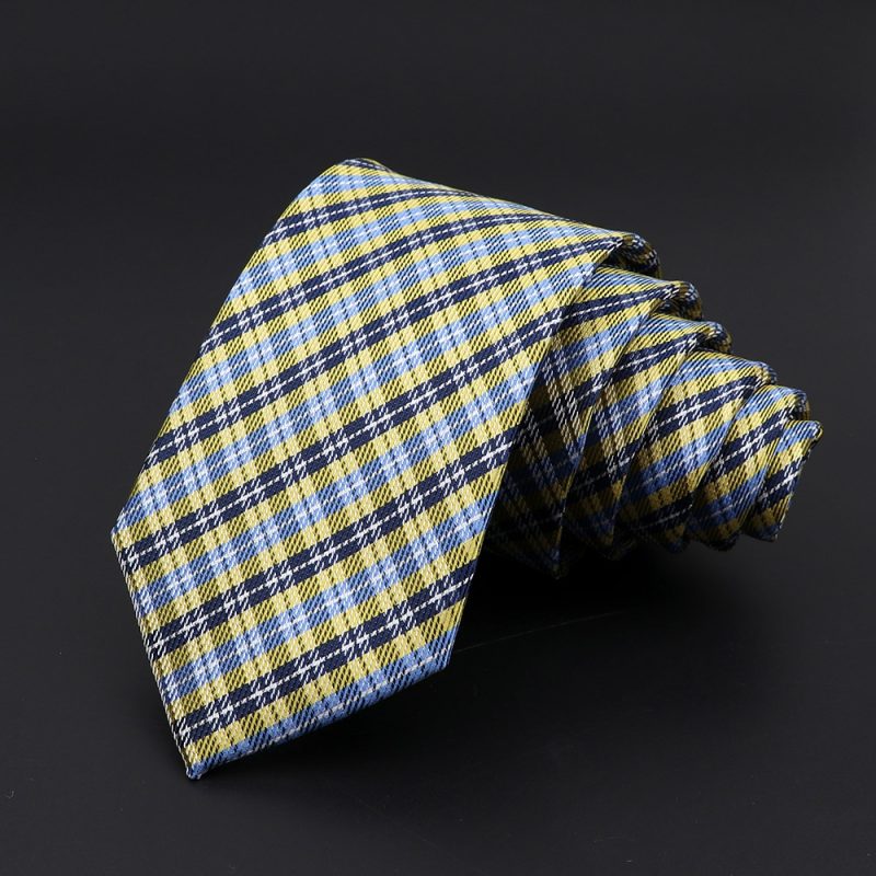 Casual 7cm Plaid Ties For Men Skinny Red Blue Tie Fashion Polyester Strip Necktie Business Slim Shirt Accessories Gift Cravate - Image 24