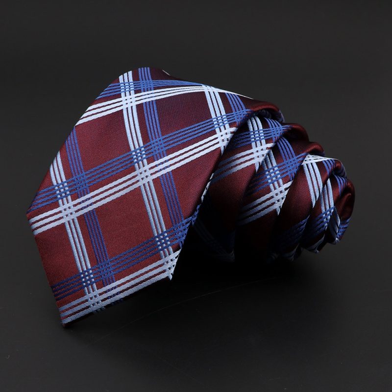 Casual 7cm Plaid Ties For Men Skinny Red Blue Tie Fashion Polyester Strip Necktie Business Slim Shirt Accessories Gift Cravate - Image 28