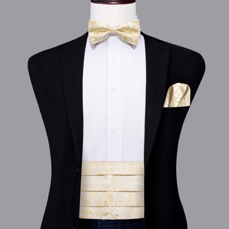 YF-2006 Hi-Tie Luxury Designer Paisley Red Cummerbund Bow tie Set Formal Tuxedo Corset Elastic Belt for Men Wedding Cummerbunds - Image 11