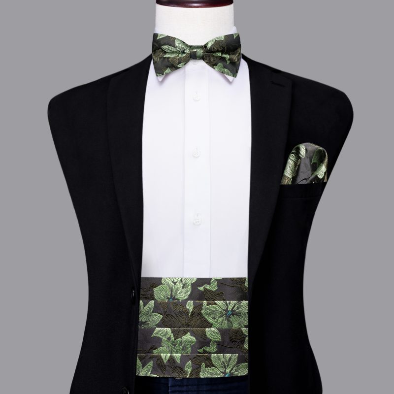 YF-2006 Hi-Tie Luxury Designer Paisley Red Cummerbund Bow tie Set Formal Tuxedo Corset Elastic Belt for Men Wedding Cummerbunds - Image 18