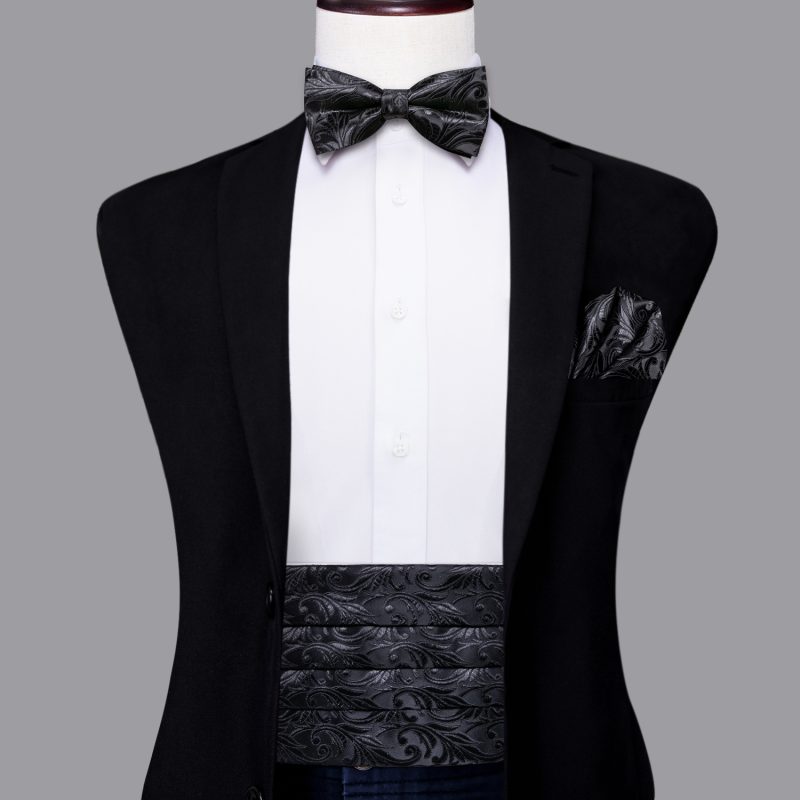YF-2006 Hi-Tie Luxury Designer Paisley Red Cummerbund Bow tie Set Formal Tuxedo Corset Elastic Belt for Men Wedding Cummerbunds - Image 20