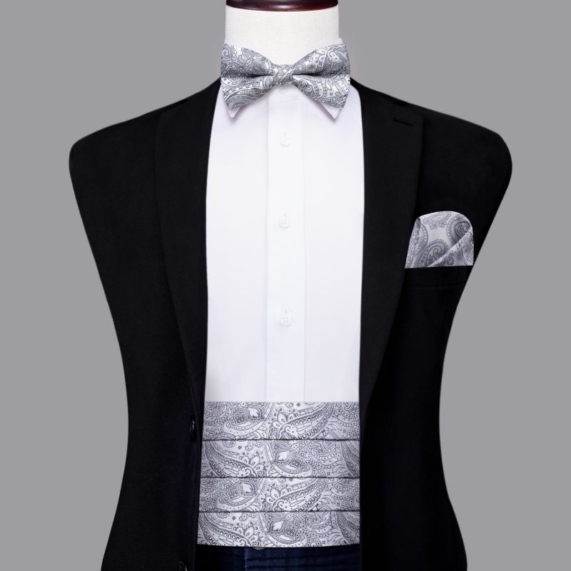 YF-2006 Hi-Tie Luxury Designer Paisley Red Cummerbund Bow tie Set Formal Tuxedo Corset Elastic Belt for Men Wedding Cummerbunds - Image 26