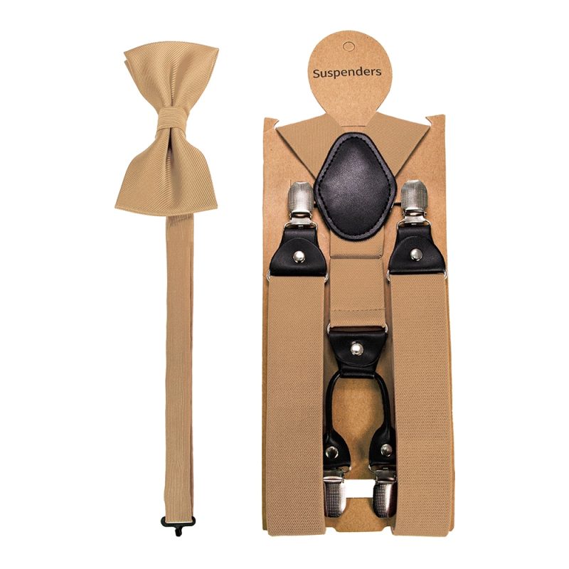 Fashion Suspenders Men Elastic Band Suspenders Bowtie Set Leather 6 Clips Brace Male Vintage Casual Wedding Party Husband's Gift - Image 7