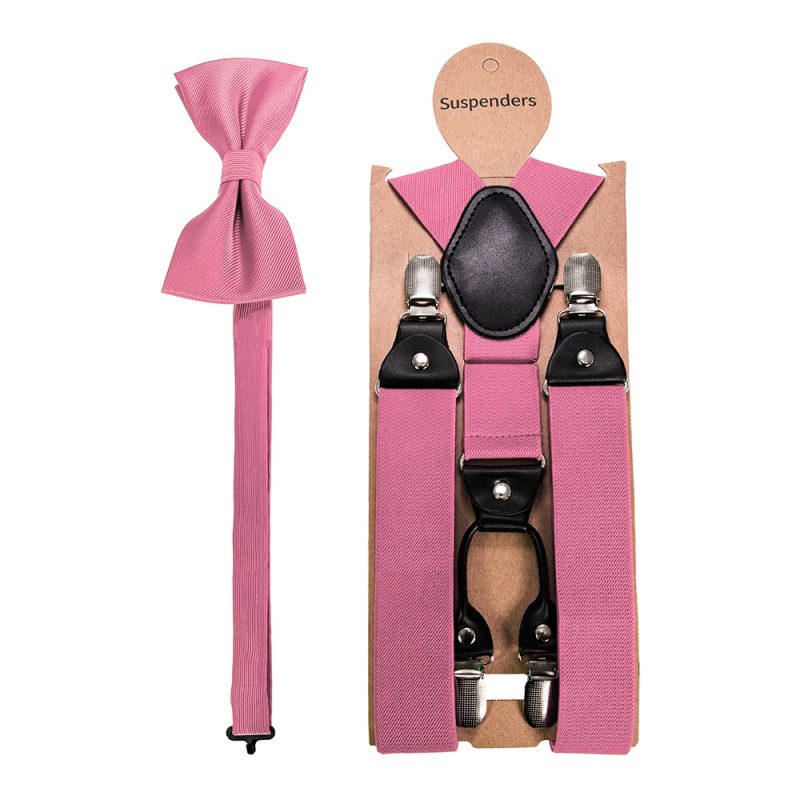 Fashion Suspenders Men Elastic Band Suspenders Bowtie Set Leather 6 Clips Brace Male Vintage Casual Wedding Party Husband's Gift - Image 14