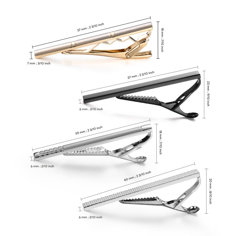 1/4 PCS Wedding Tie Clips Set With Box Accessories Man Cufflinks Short Tie Clip To Man Shirt Minimalist Men's Jewelry Gift Men - Image 3