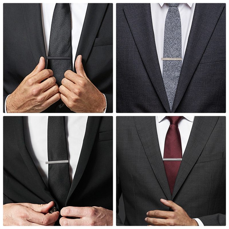 1/4 PCS Wedding Tie Clips Set With Box Accessories Man Cufflinks Short Tie Clip To Man Shirt Minimalist Men's Jewelry Gift Men - Image 4
