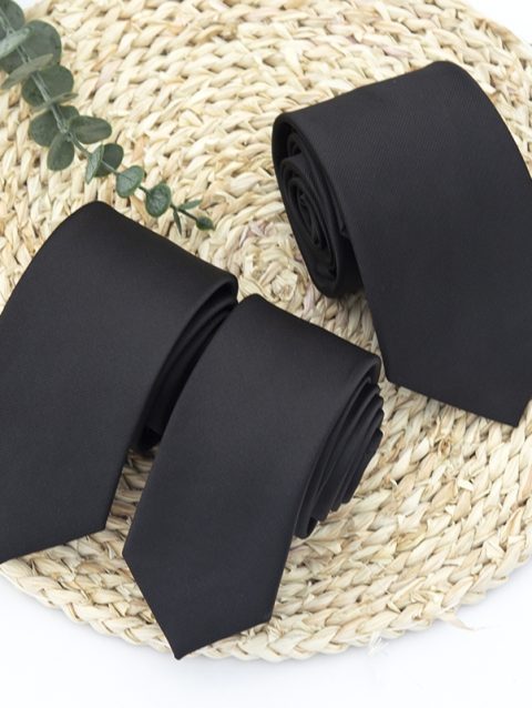 New Classic Black Ties for Men High Quality Women Neckties for Wedding Party Business Adult Neck Tie Casual Solid Accessories