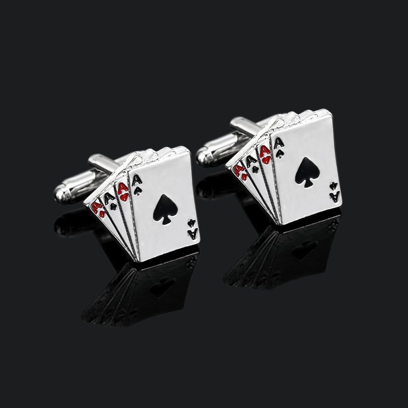 Personality Poker AAAA Cufflinks&Tie Clip Set For Men Shirt Suit Tuxedo Blouse Jewelry Accessories - Image 5