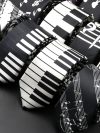 Classic Musical Notes Printed Tie Silky Narrow Neckties Slim Smooth Piano Guitar Necktie Simple Elegant Trendy Unisex Ties Gift
