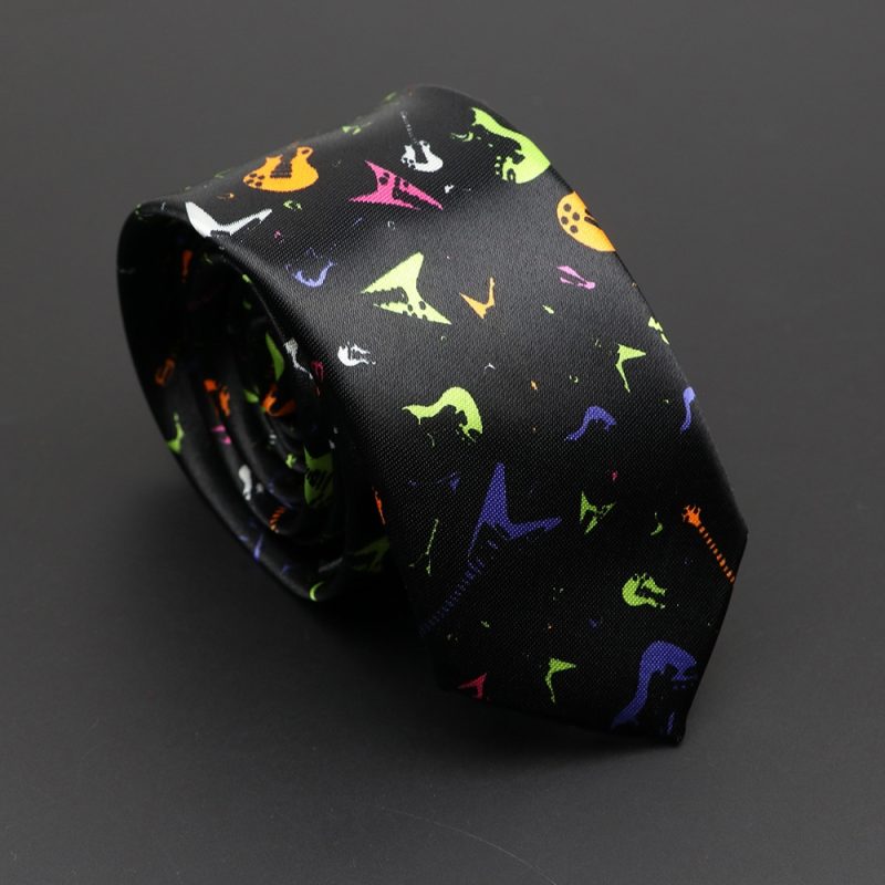 Classic Musical Notes Printed Tie Silky Narrow Neckties Slim Smooth Piano Guitar Necktie Simple Elegant Trendy Unisex Ties Gift - Image 34