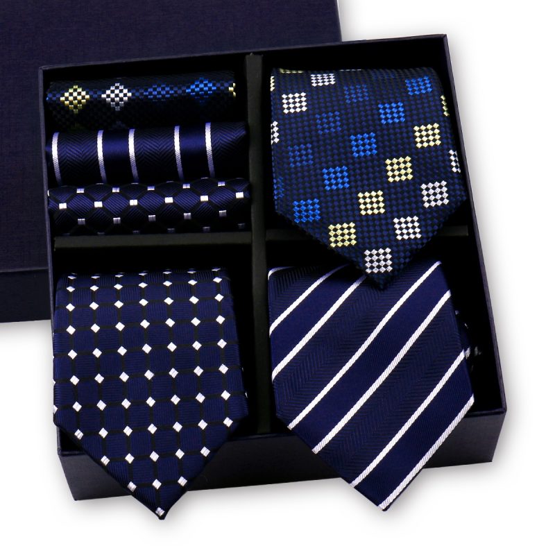 Luxury Men's Tie 3 Sets In Gift Box Paisley Striped Necktie Handkerchief For Men Gravata Wedding Formal Clothing Accessories - Image 3