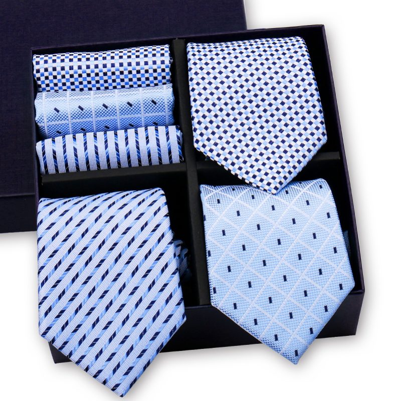 Luxury Men's Tie 3 Sets In Gift Box Paisley Striped Necktie Handkerchief For Men Gravata Wedding Formal Clothing Accessories - Image 4