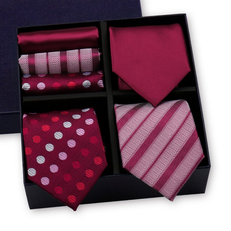 Luxury Men's Tie 3 Sets In Gift Box Paisley Striped Necktie Handkerchief For Men Gravata Wedding Formal Clothing Accessories - Image 5