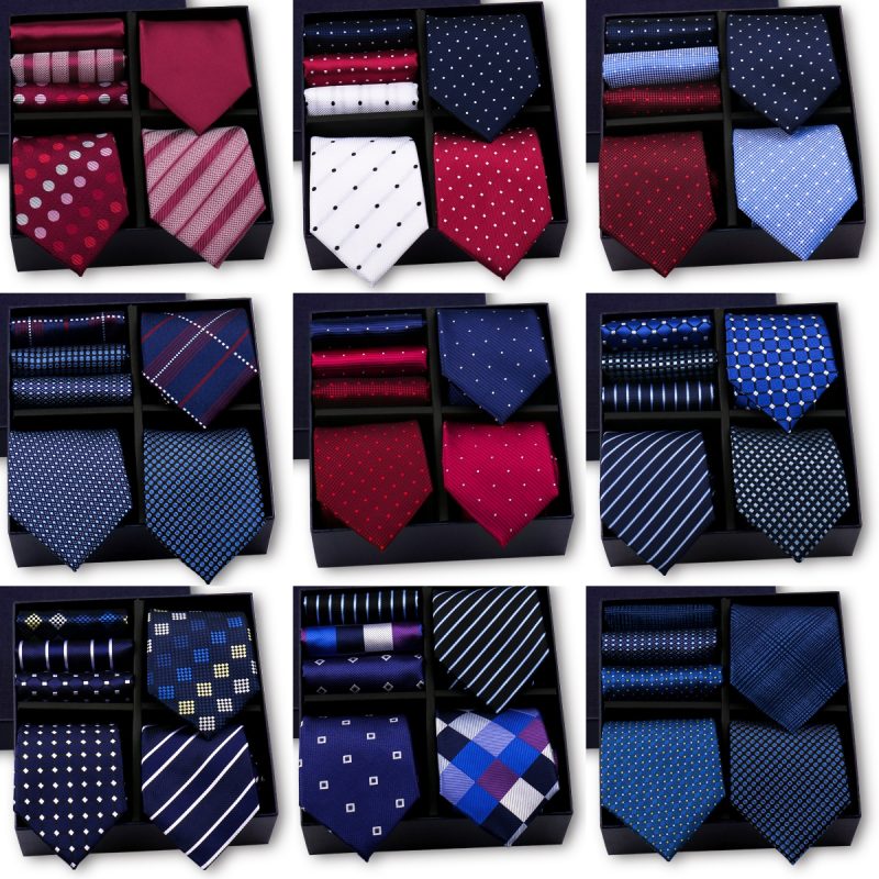 Luxury Men's Tie 3 Sets In Gift Box Paisley Striped Necktie Handkerchief For Men Gravata Wedding Formal Clothing Accessories - Image 6