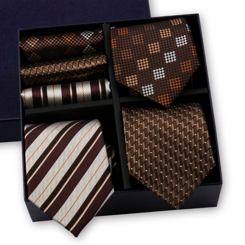 Luxury Men's Tie 3 Sets In Gift Box Paisley Striped Necktie Handkerchief For Men Gravata Wedding Formal Clothing Accessories - Image 8