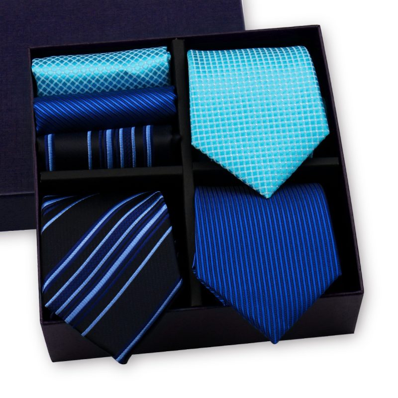 Luxury Men's Tie 3 Sets In Gift Box Paisley Striped Necktie Handkerchief For Men Gravata Wedding Formal Clothing Accessories - Image 9