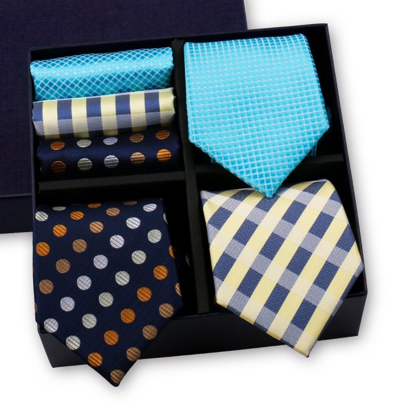 Luxury Men's Tie 3 Sets In Gift Box Paisley Striped Necktie Handkerchief For Men Gravata Wedding Formal Clothing Accessories - Image 12
