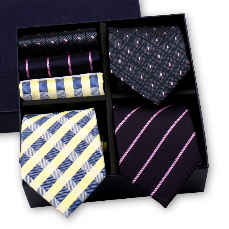 Luxury Men's Tie 3 Sets In Gift Box Paisley Striped Necktie Handkerchief For Men Gravata Wedding Formal Clothing Accessories - Image 13