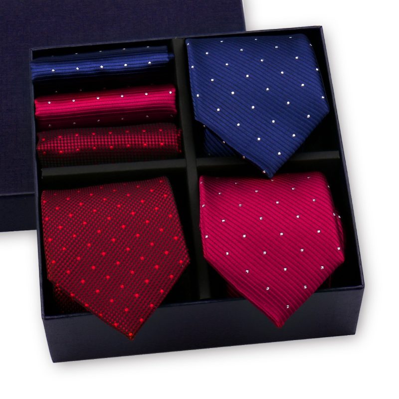 Luxury Men's Tie 3 Sets In Gift Box Paisley Striped Necktie Handkerchief For Men Gravata Wedding Formal Clothing Accessories - Image 16