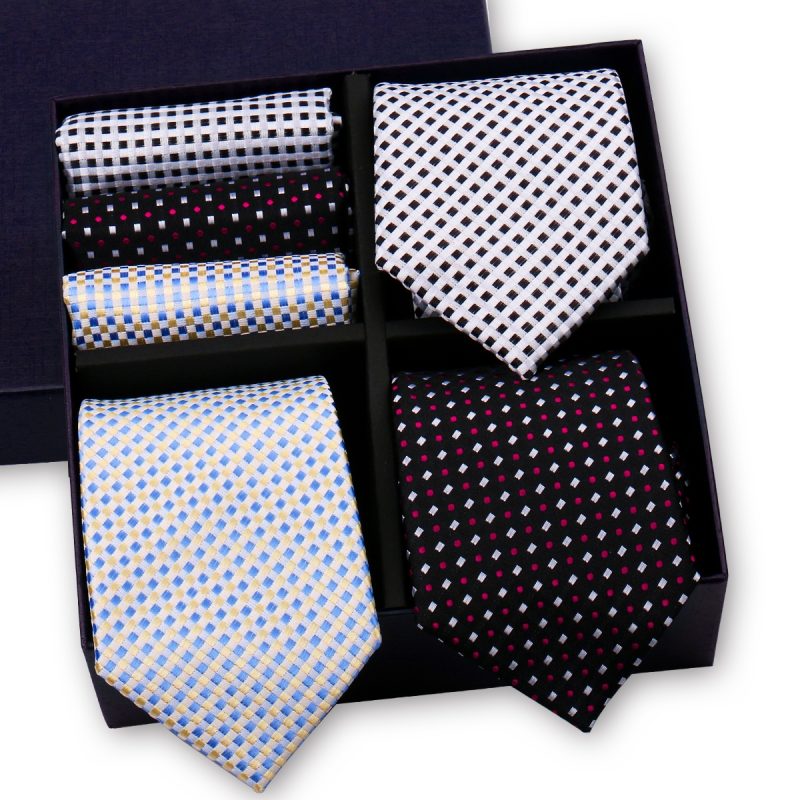 Luxury Men's Tie 3 Sets In Gift Box Paisley Striped Necktie Handkerchief For Men Gravata Wedding Formal Clothing Accessories - Image 18