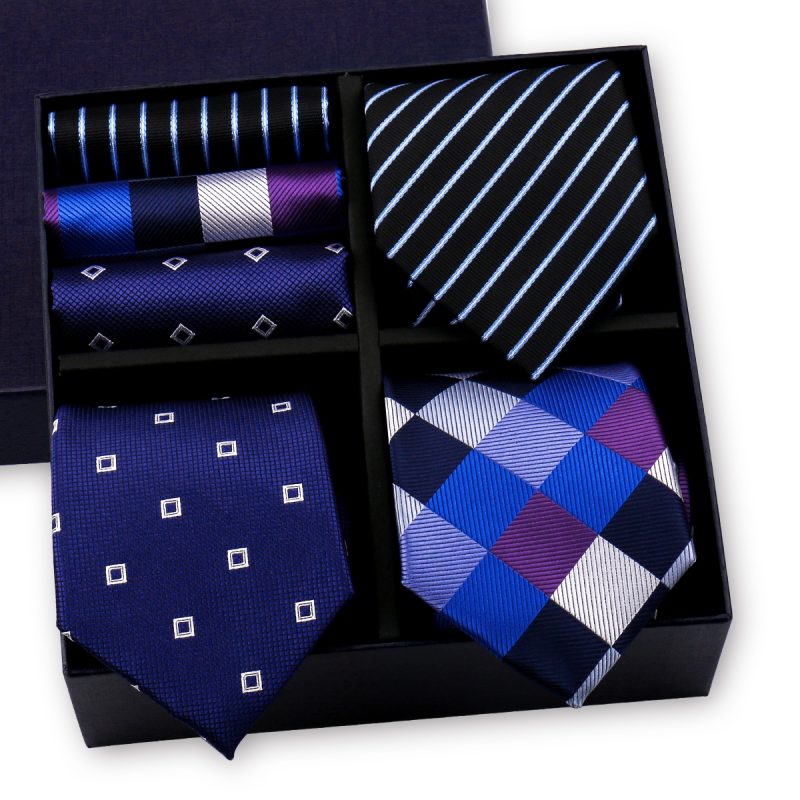 Luxury Men's Tie 3 Sets In Gift Box Paisley Striped Necktie Handkerchief For Men Gravata Wedding Formal Clothing Accessories - Image 21