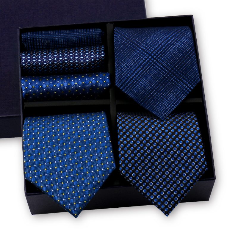 Luxury Men's Tie 3 Sets In Gift Box Paisley Striped Necktie Handkerchief For Men Gravata Wedding Formal Clothing Accessories - Image 22