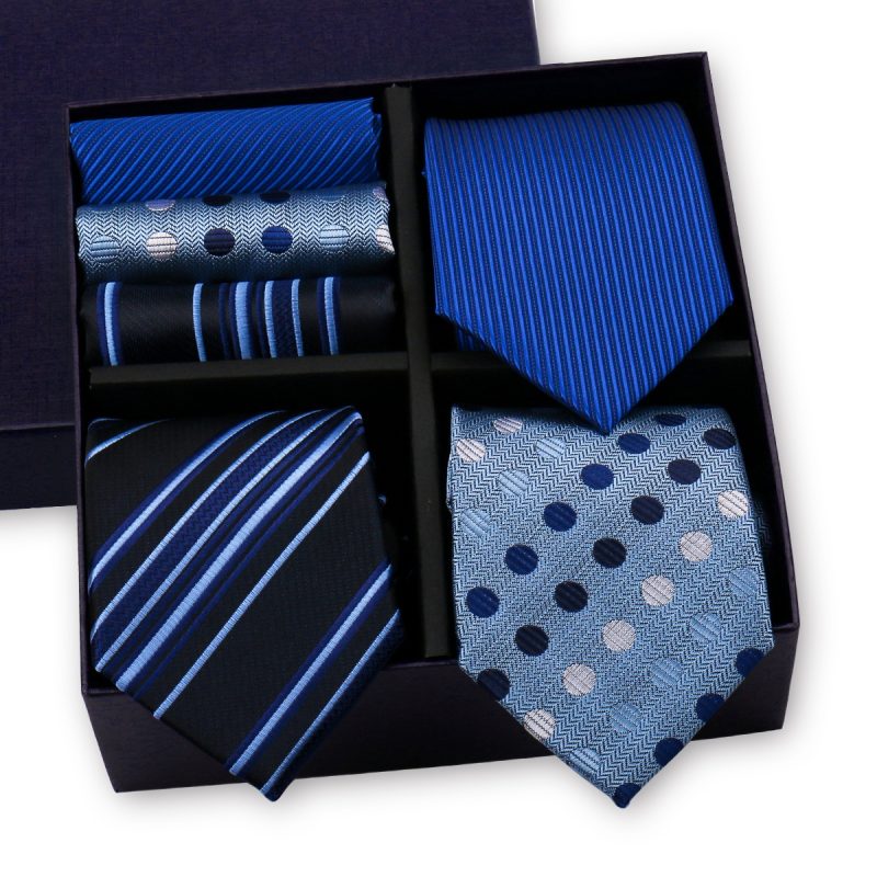 Luxury Men's Tie 3 Sets In Gift Box Paisley Striped Necktie Handkerchief For Men Gravata Wedding Formal Clothing Accessories - Image 24