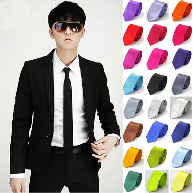 Narrow Tie for Men Women 5cm (2") Skinny Wedding Black Blue Red Pink White Purple Green Gray Piano Skull Print Slim Necktie - Image 6